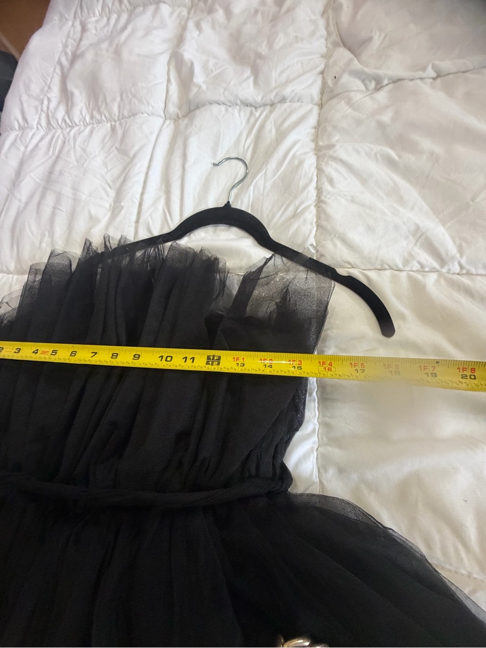 Fashion Nova Black Tiered Tulle Strapless Gown - Picture 5 of 8